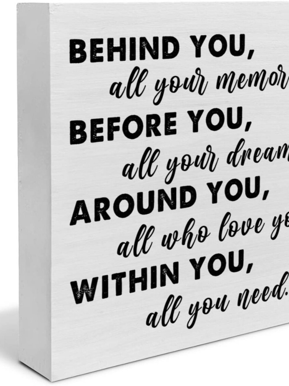 Graduation Quote Wood Box Sign Decor Desk Sign Positive Behind You All Your Memo